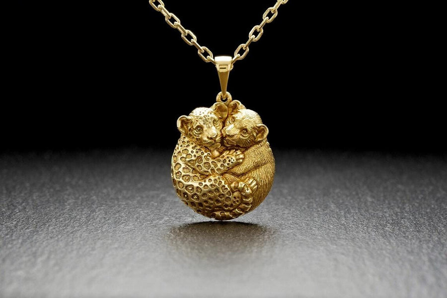 silver cat	silver pendant	Lion with Leo	Leopard necklace	Lion pendant __etsy:7398798351