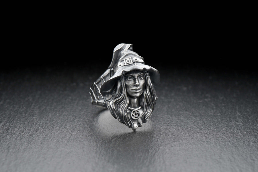 Oxidized Sterling Silver Witch Ring: Gothic Halloween Jewelry __etsy:7420462733