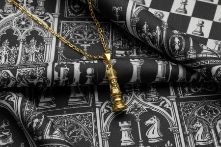 Sterling Silver Chess Bishop Pendant: Oxidized Chess Piece Jewelry