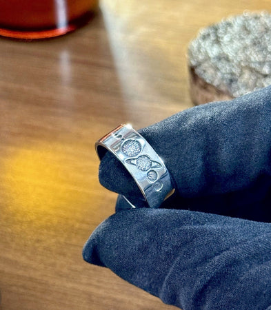 Sterling Silver Solar System Ring: Handmade Space Jewelry __etsy:5634770937