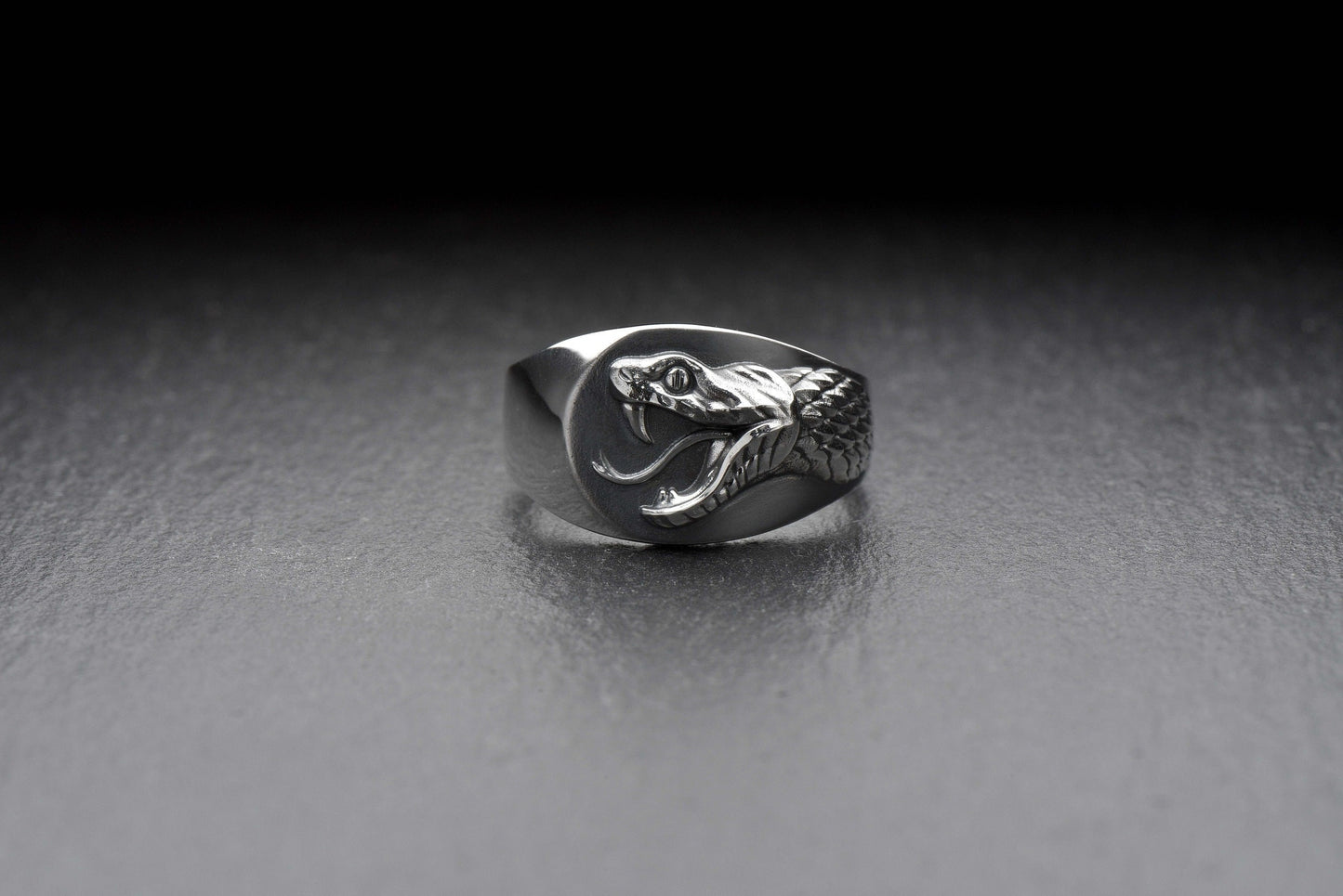 Signet ring	Animal ring	Snake signet ring	Silver snake ring	snake jewelry	reptile jewelry (etsy image id: 4099413107)