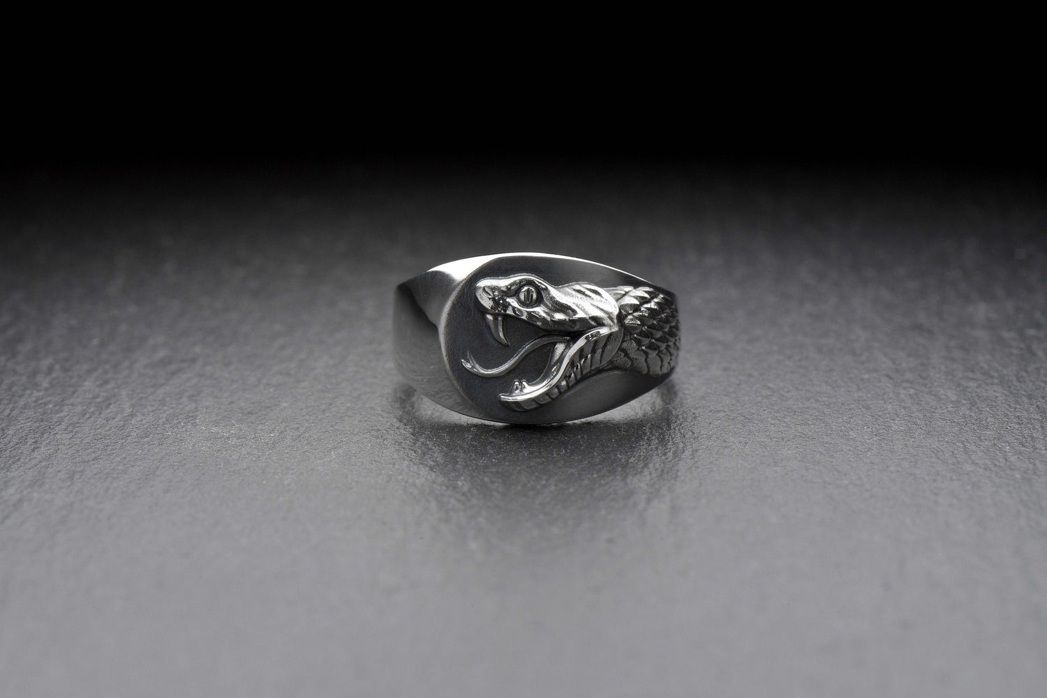 Signet ring	Animal ring	Snake signet ring	Silver snake ring	snake jewelry	reptile jewelry (etsy image id: 4099413107)