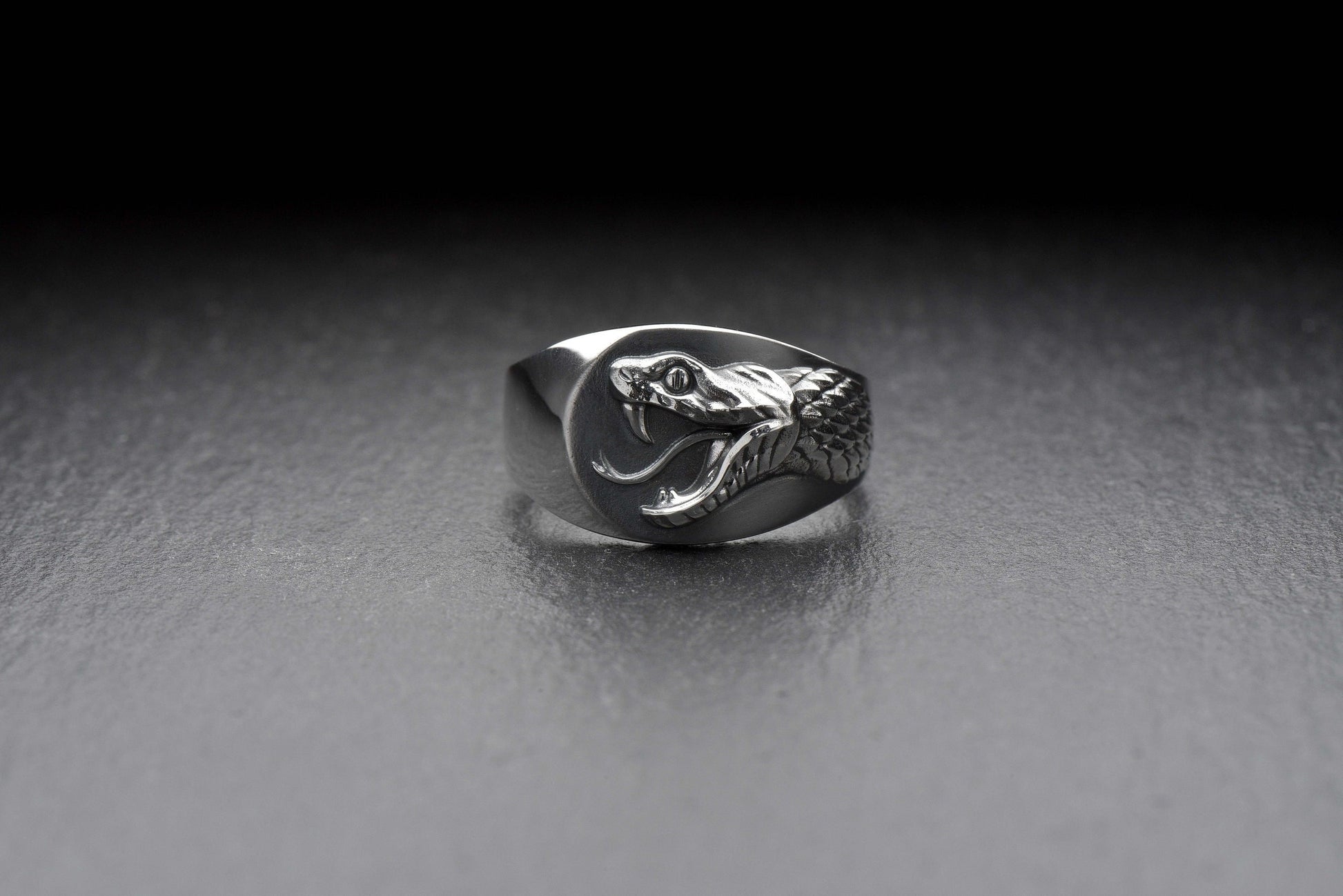 Signet ring	Animal ring	Snake signet ring	Silver snake ring	snake jewelry	reptile jewelry (etsy image id: 4099413107)