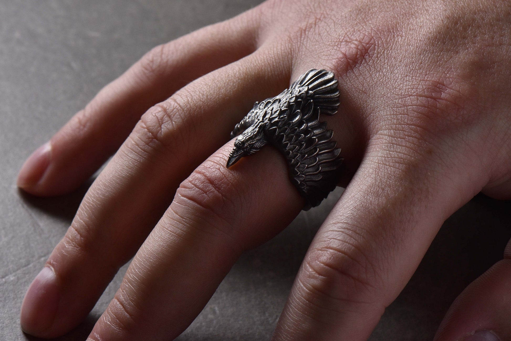Choose a raven ring from our collection and feel its mysterious energy for yourself! (etsy image id: 4122155408)