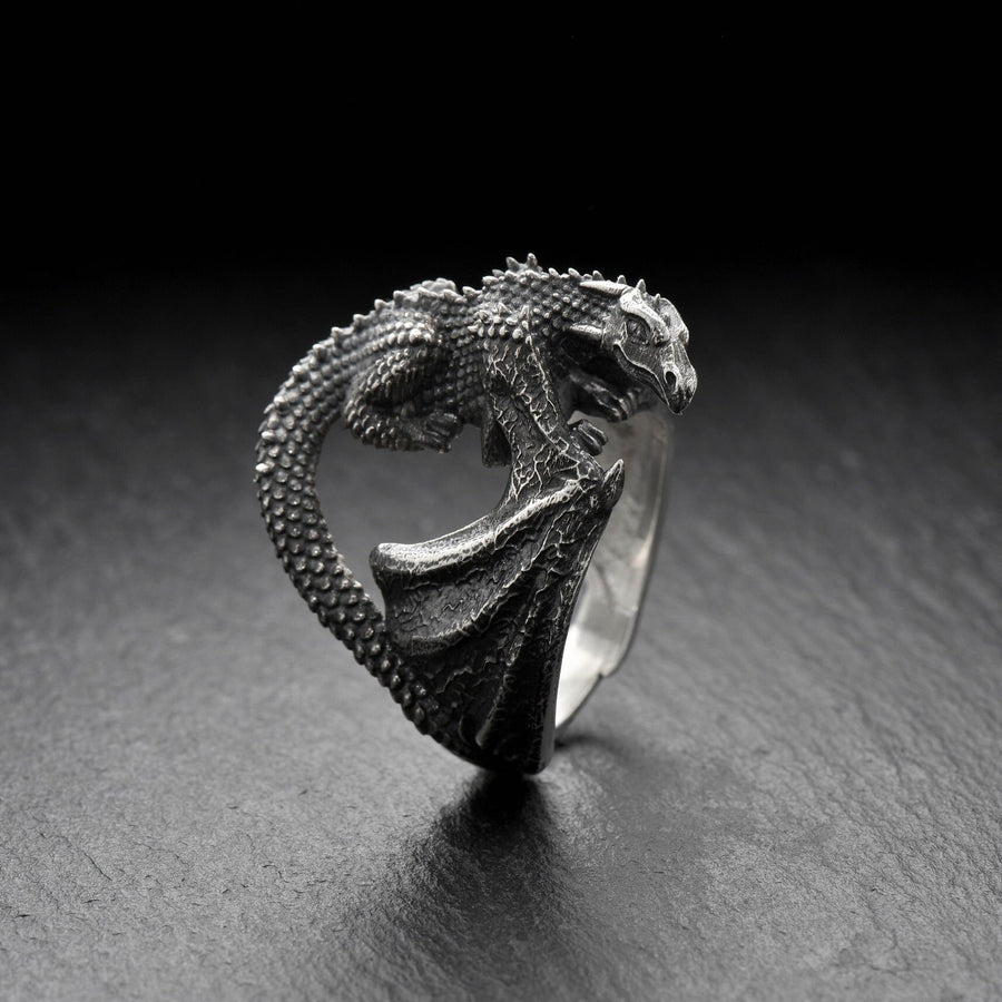 dragon ring	dragon rings	dragon jewelry	dragon ring silver	dragon ring women	fairy ring (etsy image id: 4149340061)