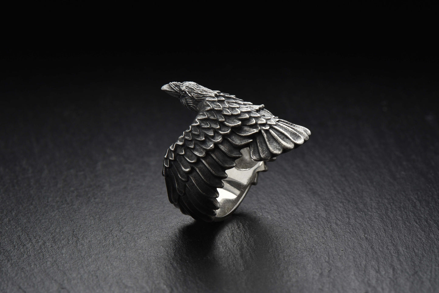 ring	raven jewelry	sterling silver	raven ring	silver raven ring	crow ring (etsy image id: 4169819363)