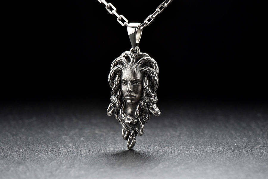 Sterling Silver Medusa Necklace: Handmade Gorgon Pendant, Ancient Greece Jewelry (etsy image id: 5634715683)