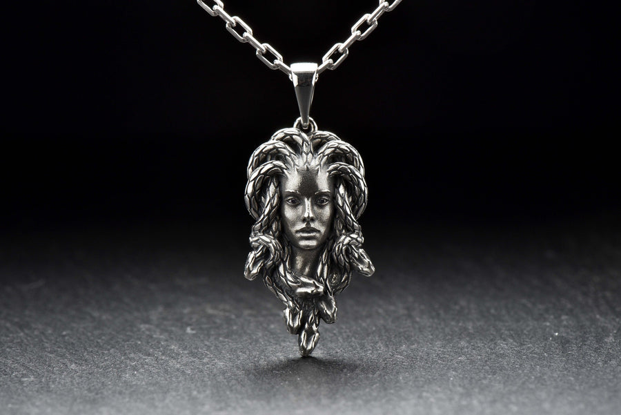 Sterling Silver Medusa Necklace: Handmade Gorgon Pendant, Ancient Greece Jewelry (etsy image id: 5634715683)