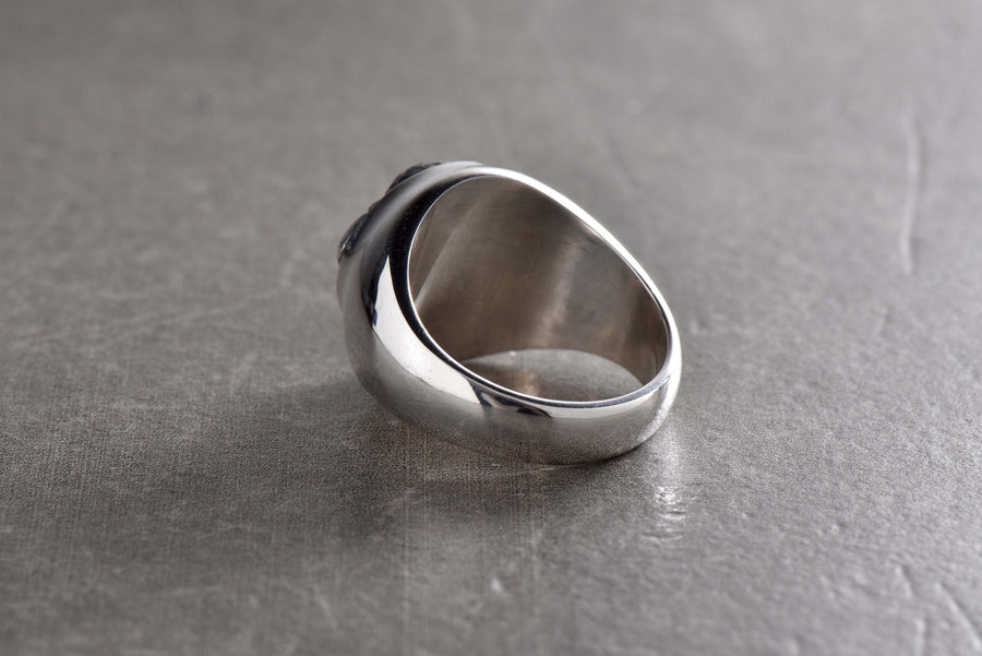 Sterling Silver Wolf Head Signet Ring , Handmade Animal Jewelry for Wolf Lovers, Unique Wolf Ring Gift, Rustic Men's or Women's Wolf Jewelry (etsy image id: 4147207414)