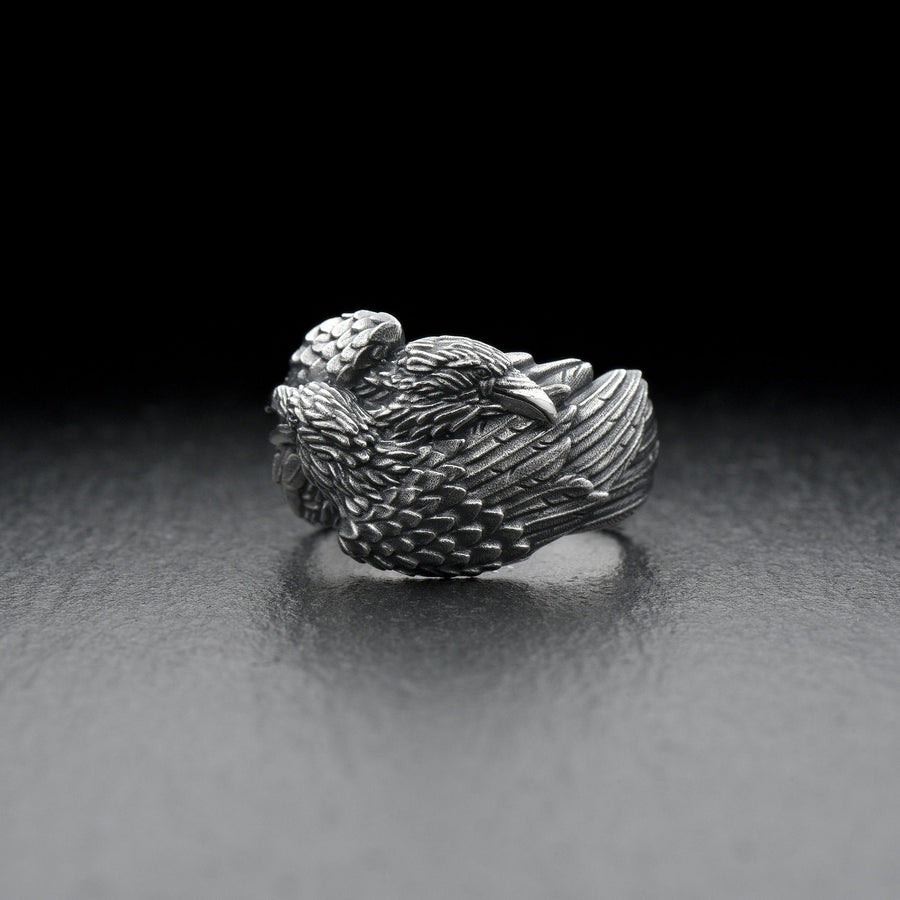 crows ring	ravens ring	Krähen klingeln	anneau de corbeaux	gothic ring	gothic	gothic crow (etsy image id: 4195265639)