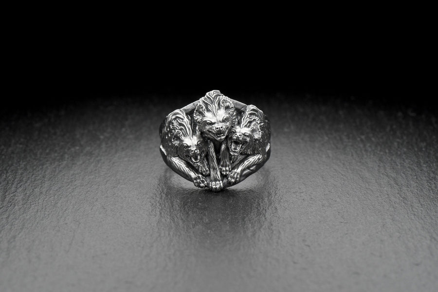 hyenas ring	hyena silver ring	hyena silver jewelry	Hyänenring	bague hyènes	lion king hyena	hyenas	hyenas gift	wild dog lover	wild dog jewelry	african souvenir	beast ring	beast silver ring (etsy image id: 7397082995)