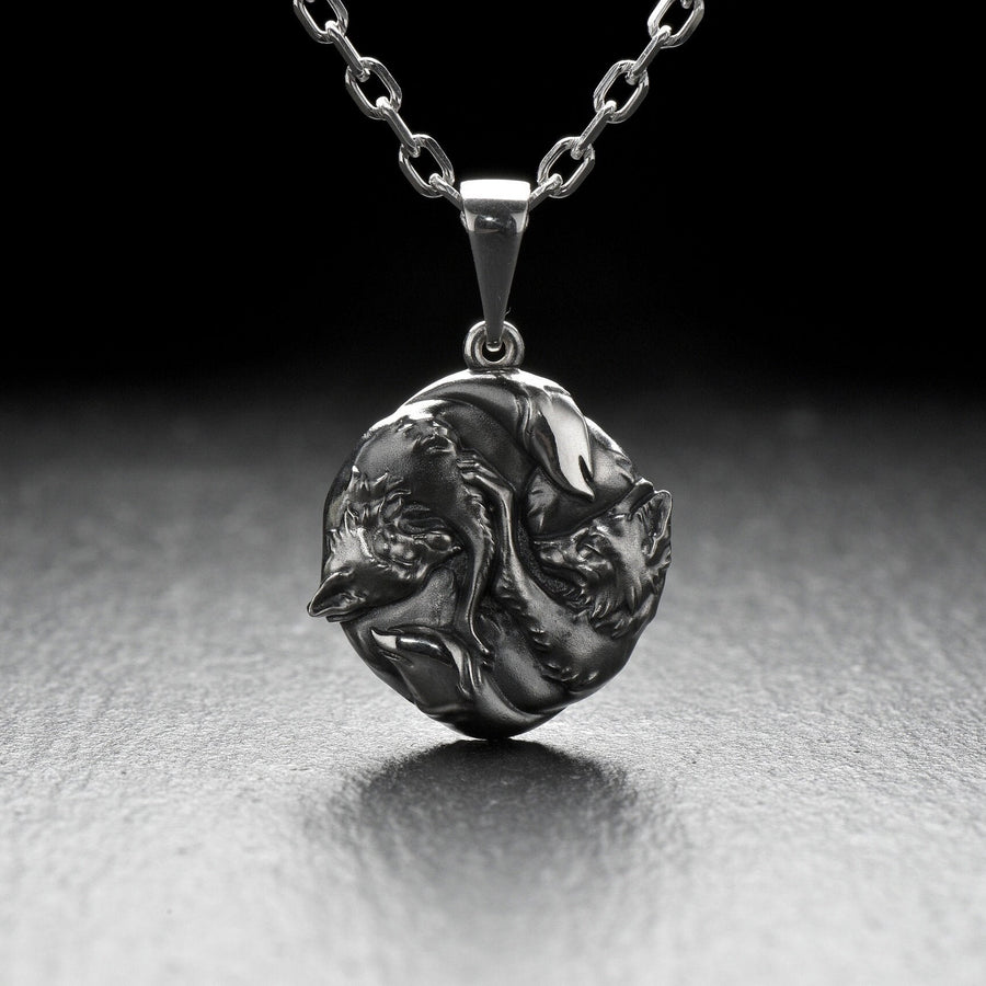 fox art	fuchs pendant	fox necklace	fox pendant	fox jewelry	silver fox pendant (etsy image id: 4250607999)