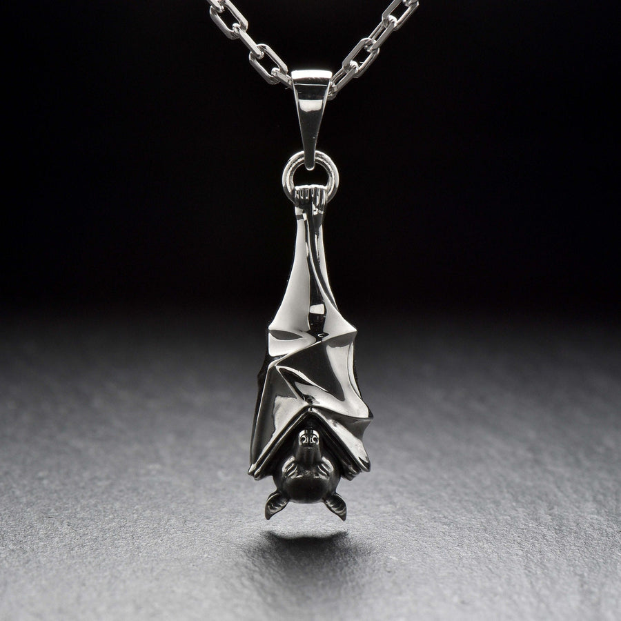 flying fox pendant	fruit bat necklace	flying fox silver	silver pendant	silver fox	fox jewelry	animal jewelry	fox	flying fox	bat	Pteropus	gothic	gothic gift (etsy image id: 4250668913)