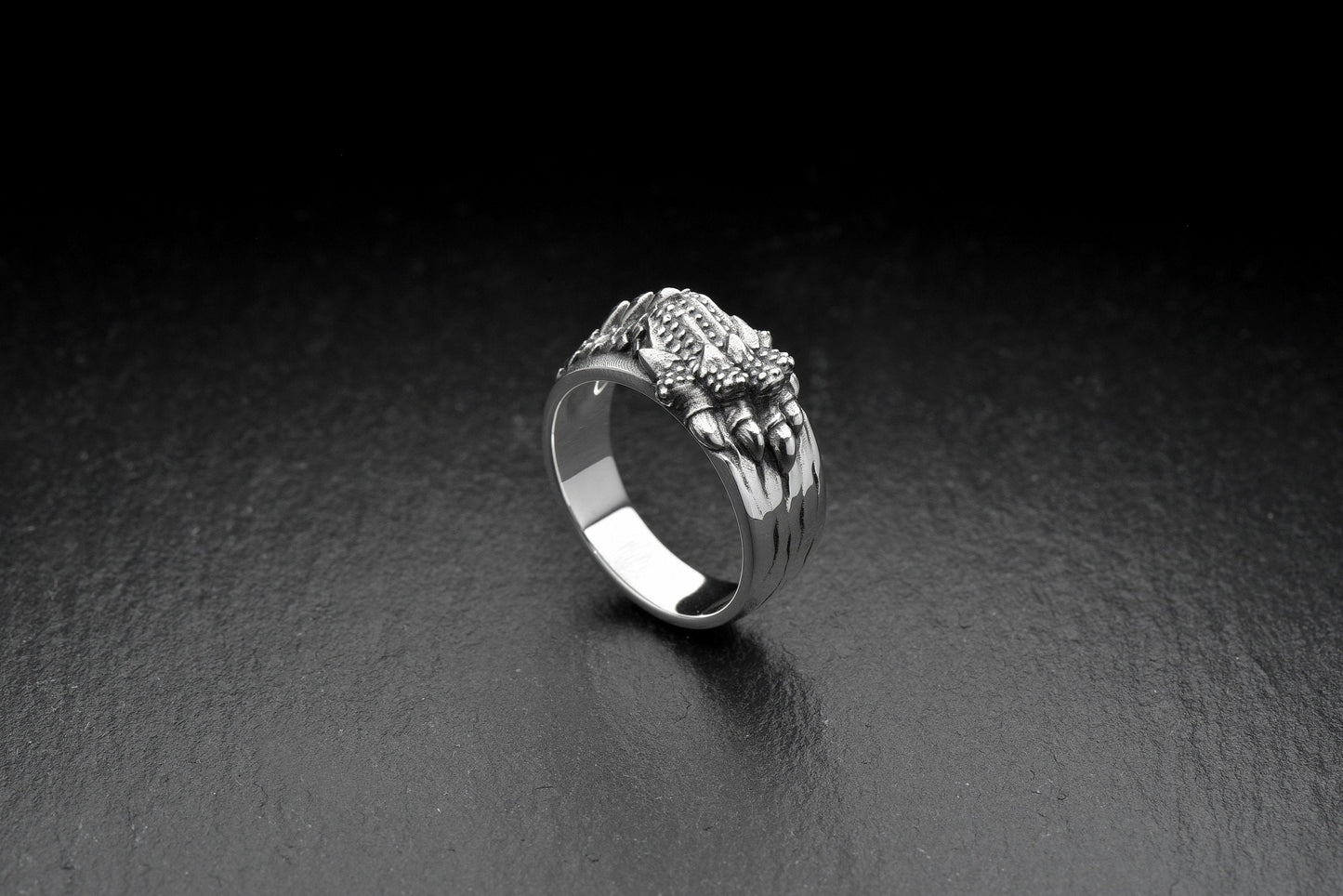 Check out this Dragon Paw Silver Ring! With its fierce design and intricate detailing, this ring is sure to catch the eye and make a bold statement. The dragon paw design adds a unique touch, making this ring stand out from the rest. (etsy image id: 4250681118)