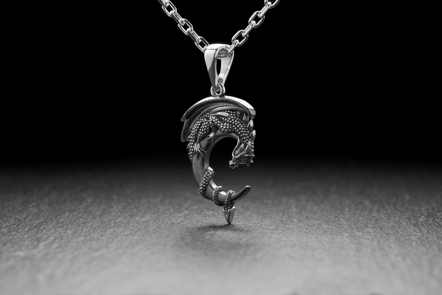 This symbol has been around for centuries and with our dragon moon silver pendant you'll be able to carry this legend with you as well. (etsy image id: 4298277773)