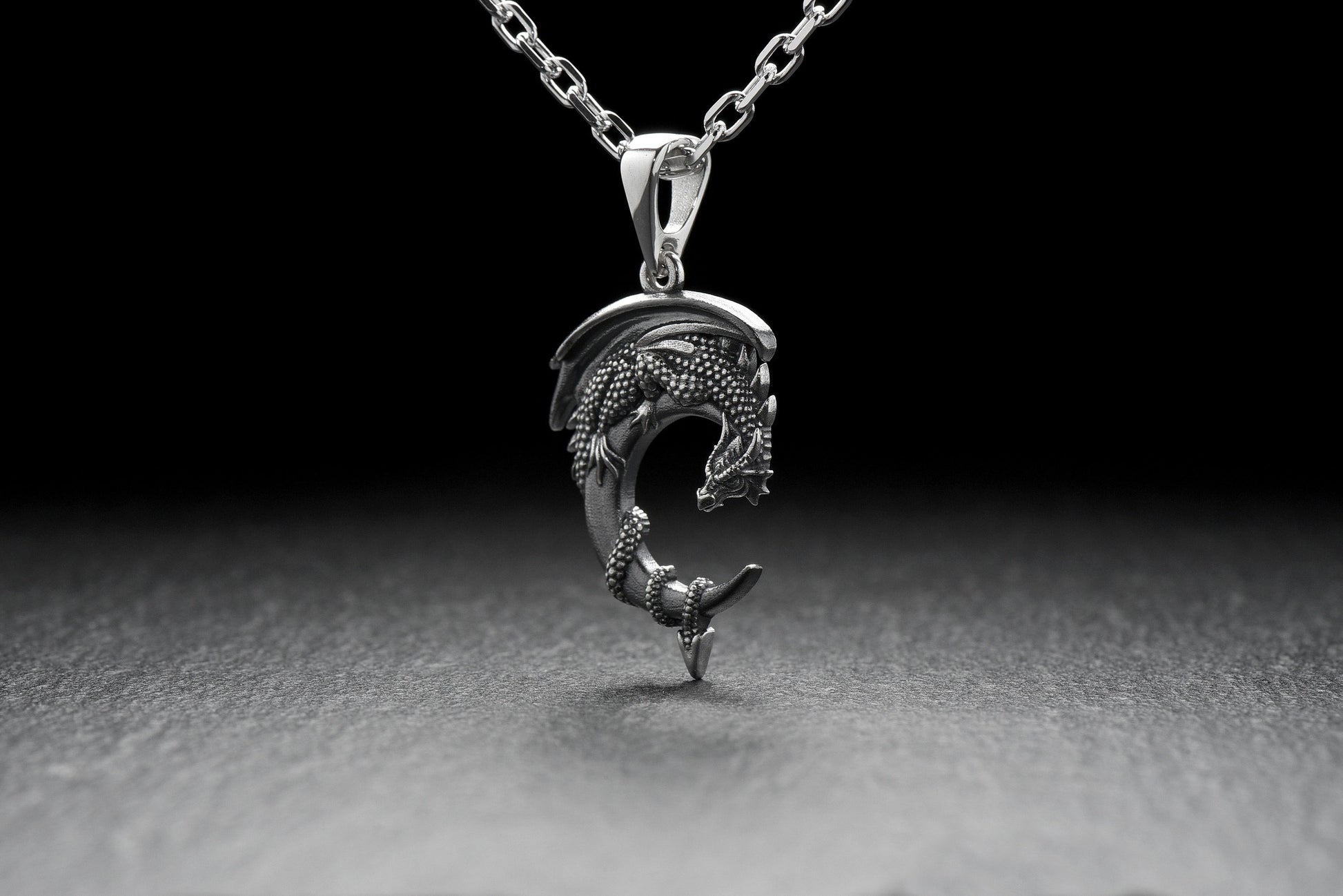 This symbol has been around for centuries and with our dragon moon silver pendant you'll be able to carry this legend with you as well. (etsy image id: 4298277773)