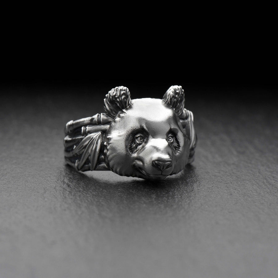 Signet ring	silver signet ring	signet silver ring	men jewelry	jewelry for men	panda ring	calm panda (etsy image id: 4320947446)