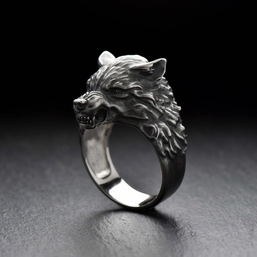 wolf ring	animal jewelry	wolf totem	animal ring	men gift	werewolf ring
