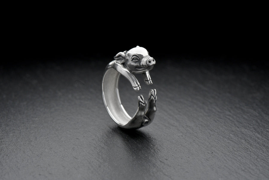 totem	men's gift	animal jewelry	animal ring	silver ring	men gift	hunter trofei	pig lover	totem pig	pig ring	pig gift	cute pig	anneau de cochon