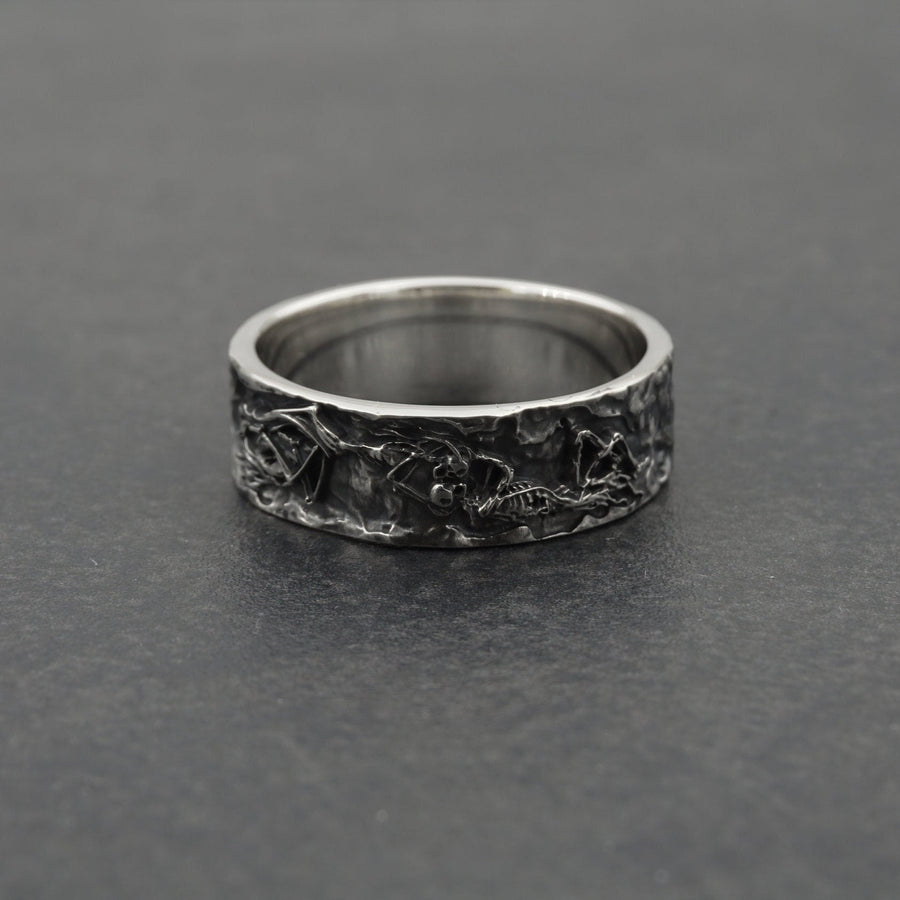 sterling silver ring	love gift	sweetheart gift	skeletons couple	couple ring (etsy image id: 4324778936)