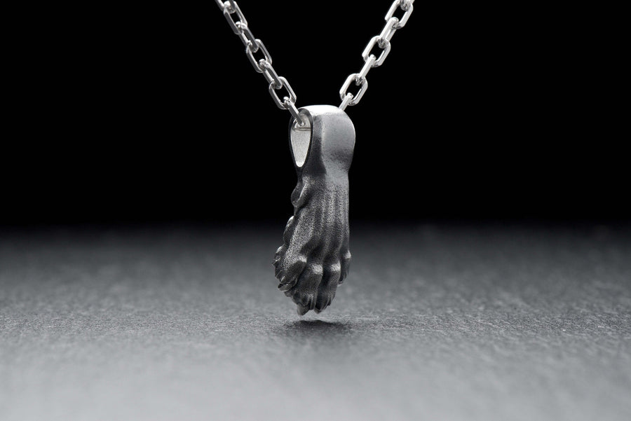 silver pendant	animal jewelry	silver necklace	hunter pendant	silver paw (etsy image id: 4370613433)