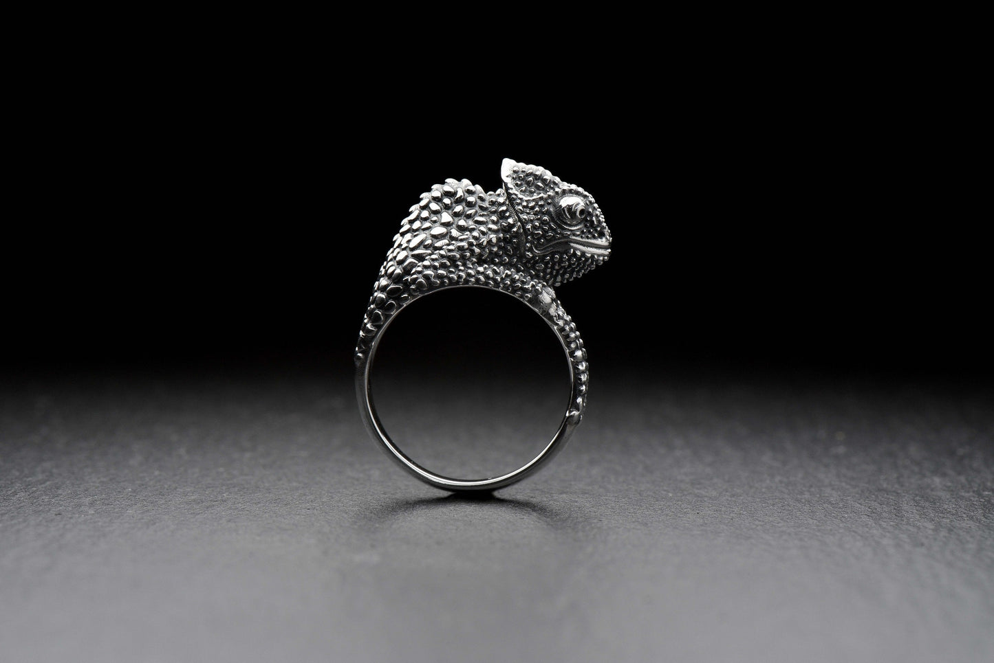 The "Chameleon" ring is made in the form of a chameleon that changes color depending on its mood and environment. Such a ring will help you emphasize your individuality and express your unique style. (etsy image id: 4370680103)
