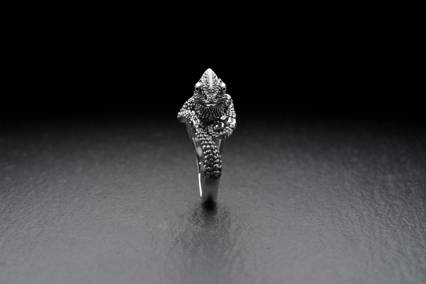 The silver from which the ring is made gives it a special nobility and elegance. The Chameleon ring will be the perfect addition to any outfit and a gift for any woman who likes to stand out from the crowd. (etsy image id: 4370680231)