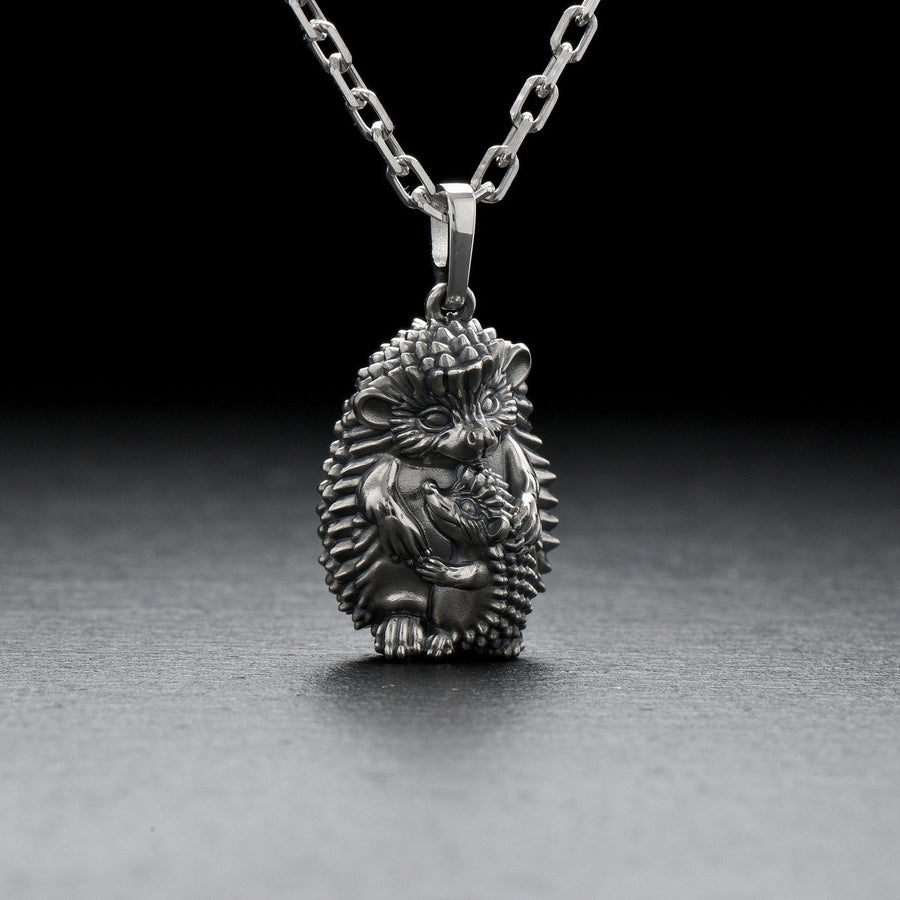hedgehog	silver pendant	forest	urchin	hedgepig	riccio	Igel	hérisson	necklace	hedgehog necklace	gift for her	love gift	totem pendant (etsy image id: 4374625236)