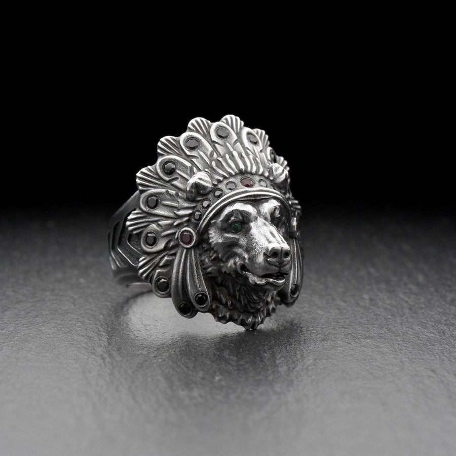 bear ring	bear totem	silver bear	indian bear	ancient bear (etsy image id: 4414321937)