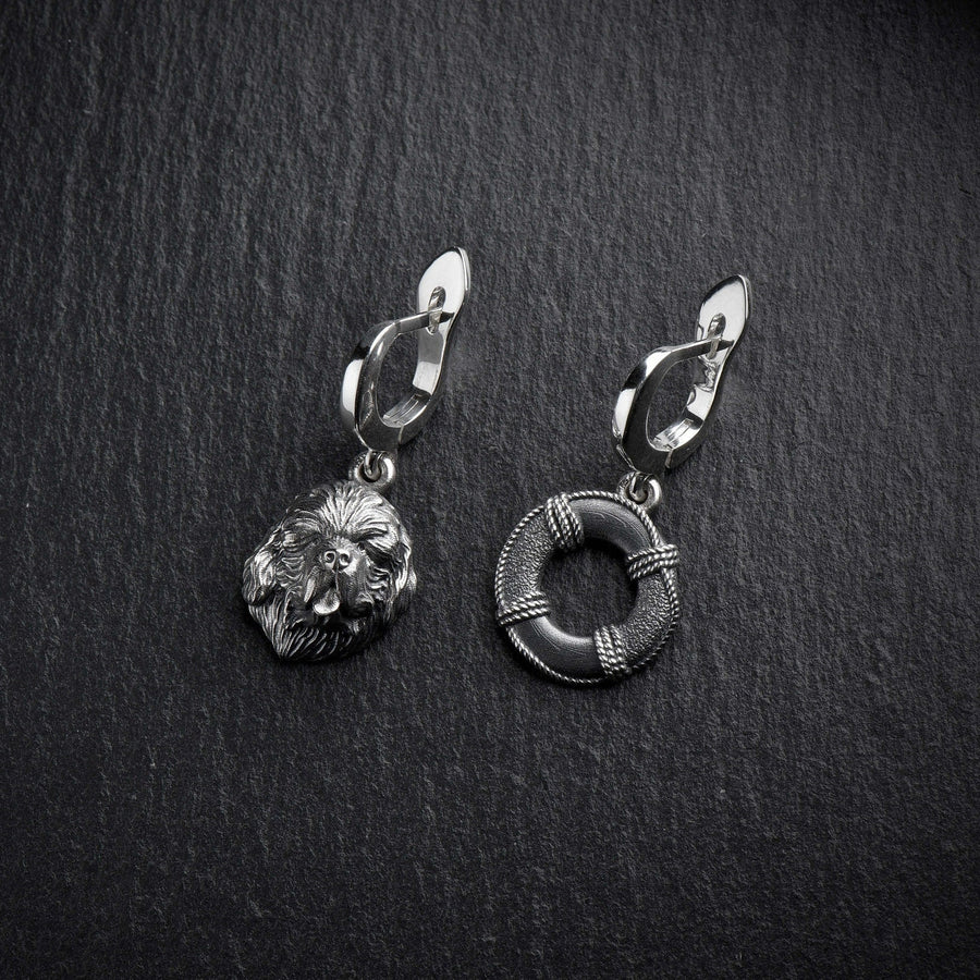 silver earrings	earrings	jewelry	Sterling silver	animal earrings	animal jewelry	Newfoundland	Earrings dog	Earring pet lover	Dog Earrings	newfie gift	dog lover gift	gift (etsy image id: 4586452460)