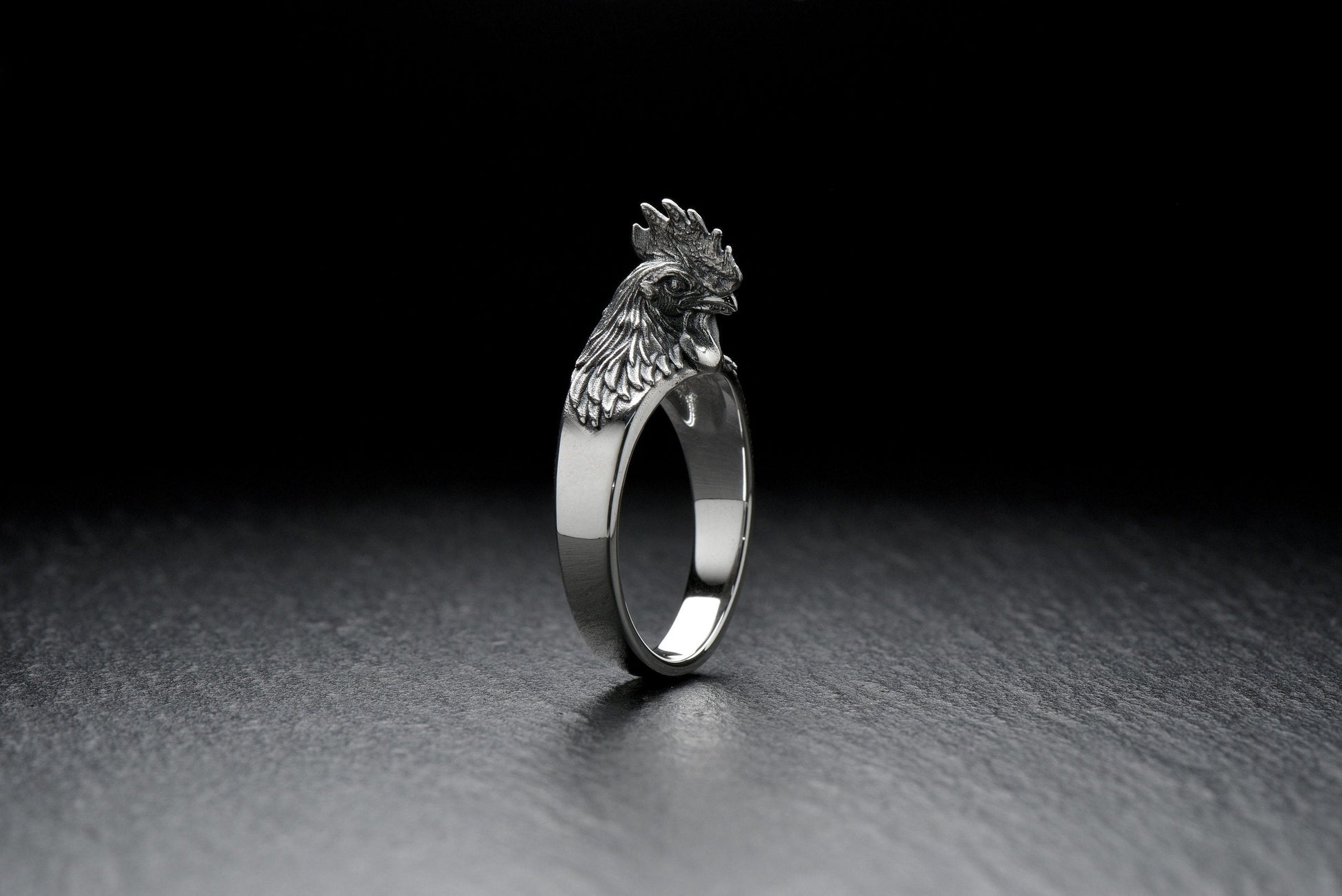 le coq gaulois	bird ring	Rooster Ring	Rooster jewelry	Silver Ring	Rooster Silver Ring	Handmade ring	silver jewelry	symbole de la france	coq	gift	Rooster lovers	totem ring (etsy image id: 4592870408)