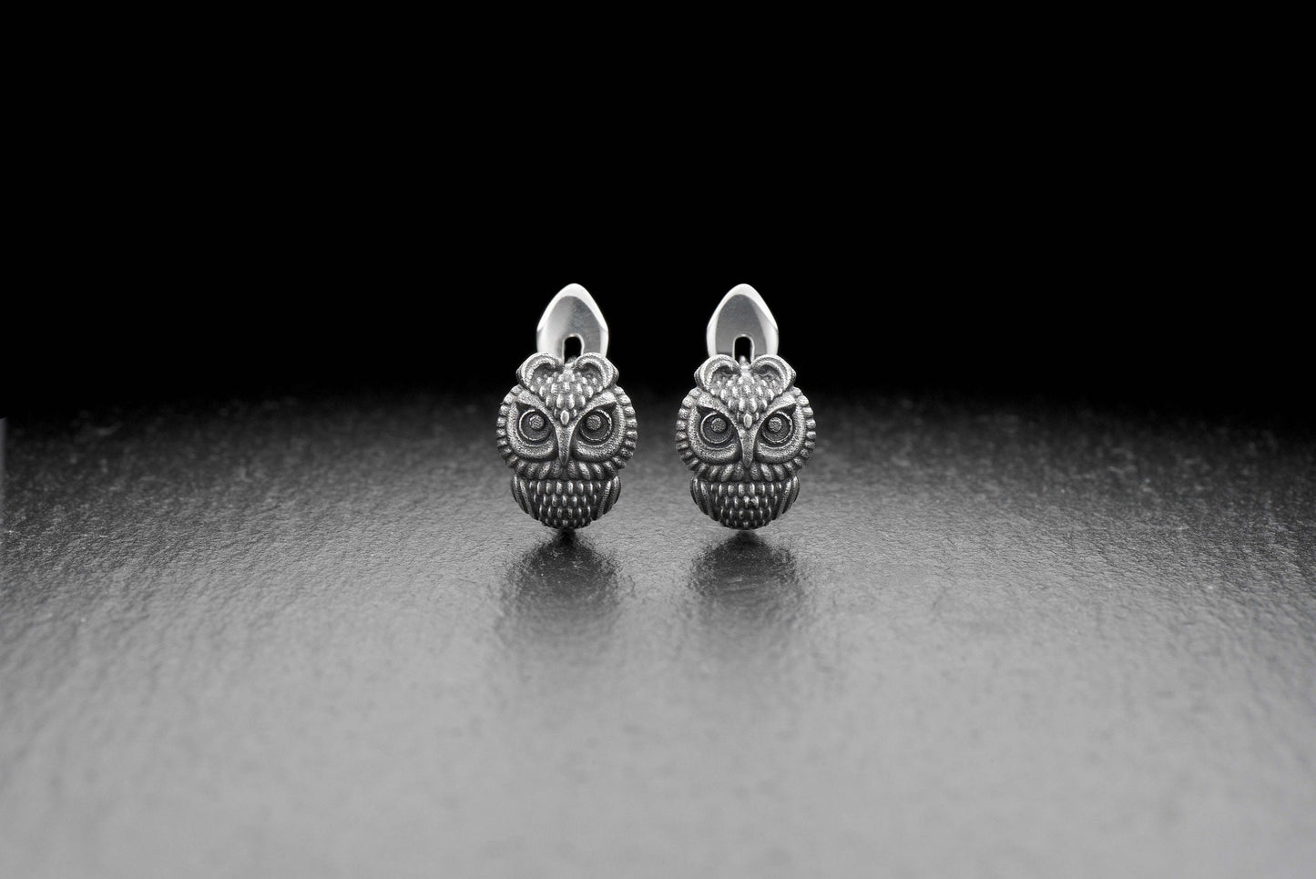owl stud earrings	silver owl earrings	owl dangle earrings	chic earrings	everyday earrings	bird earrings (etsy image id: 4605922045)