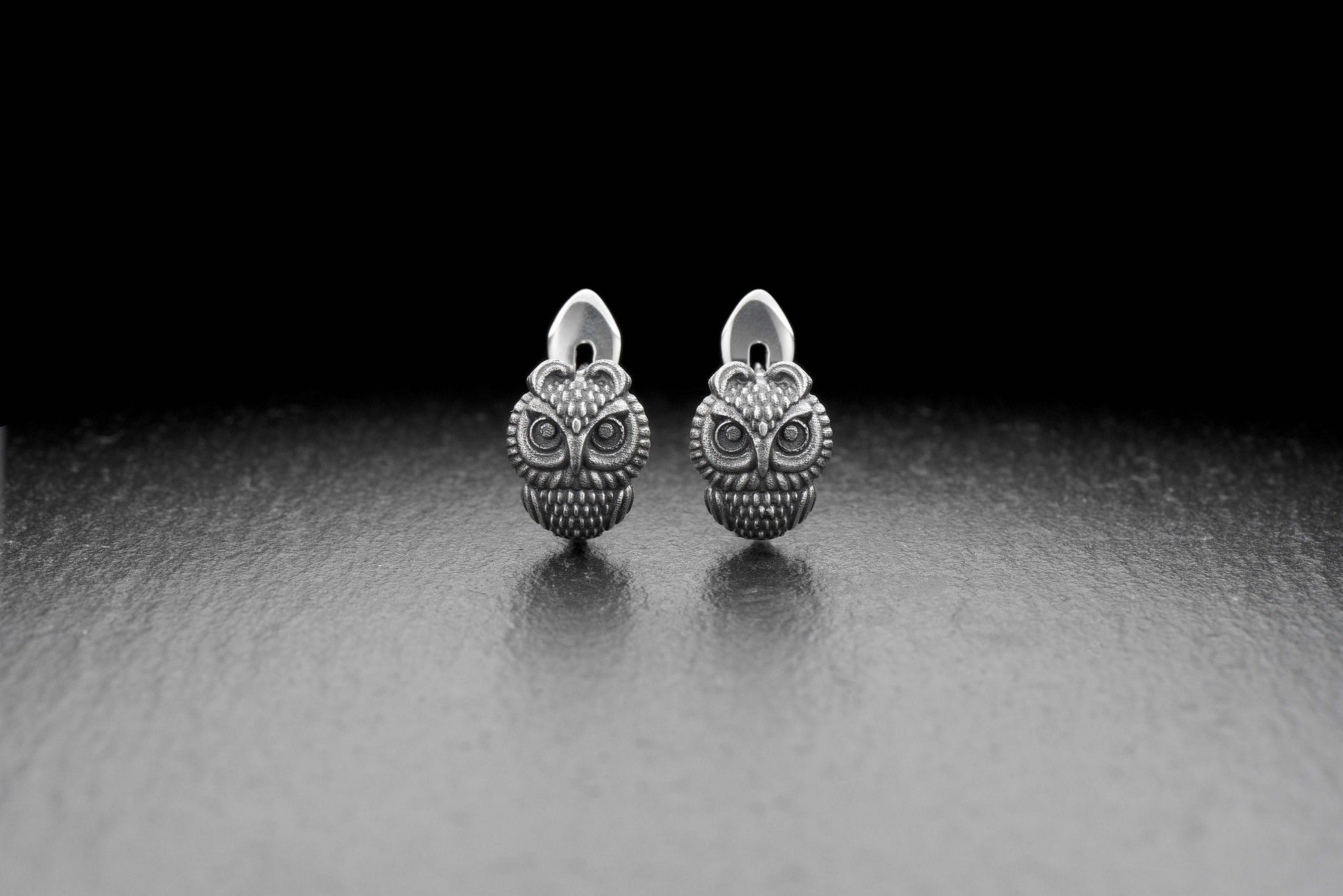 owl stud earrings	silver owl earrings	owl dangle earrings	chic earrings	everyday earrings	bird earrings (etsy image id: 4605922045)