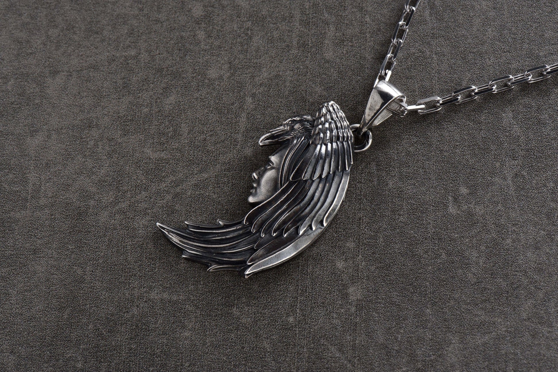 The raven man is considered one of the most mysterious and mystical images that inspire many interesting stories and legends. But besides this, our suspension has a unique design, which is distinguished by precision and workmanship. (etsy image id: 4611205200)
