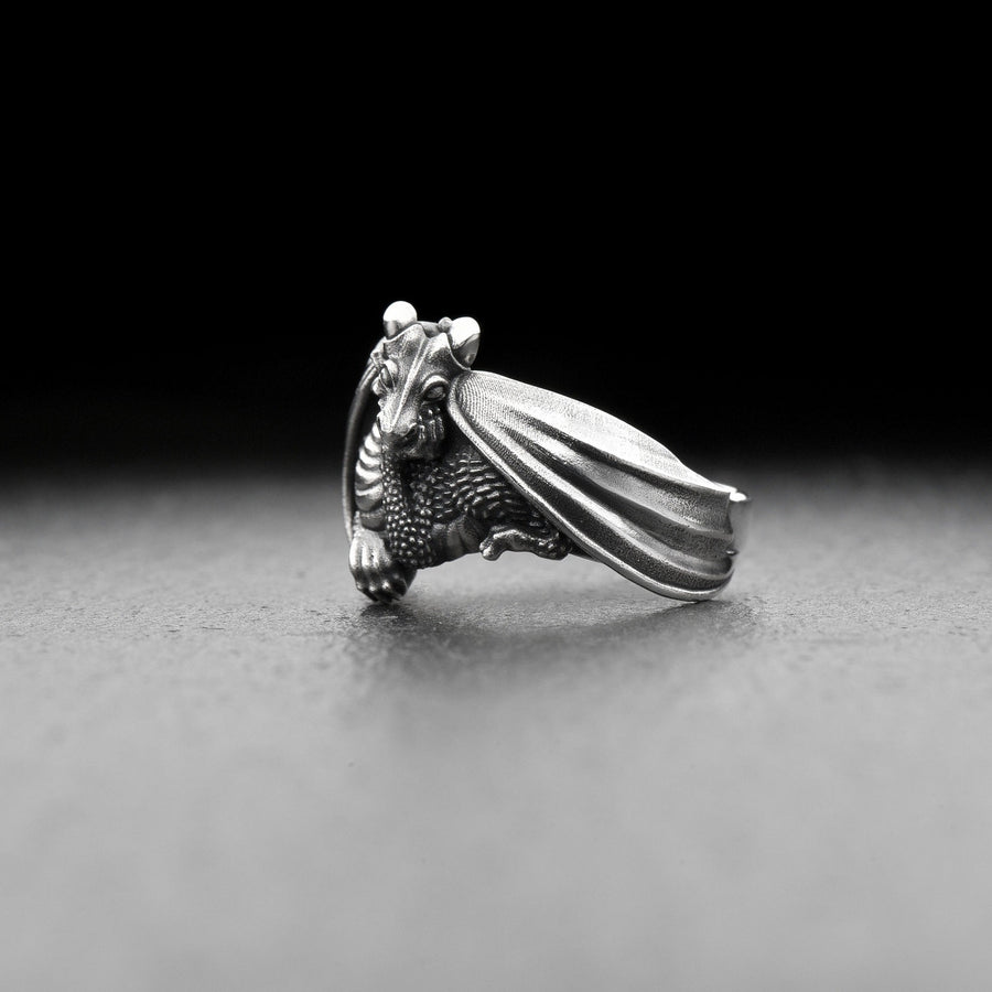 ring dragon	dragon art	house of dragon	dragon house	dragon	Silver ring	Sterling silver (etsy image id: 4613192139)
