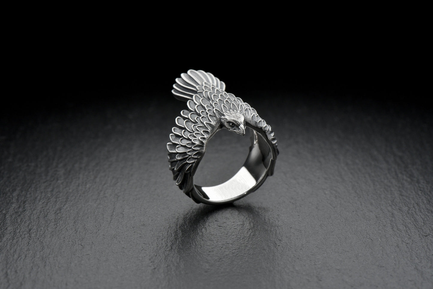 Immerse yourself in the spirit of freedom and strength with our new Falcon silver ring. This ring is perfect for nature and travel lovers who seek freedom and independence. (etsy image id: 4619909073)