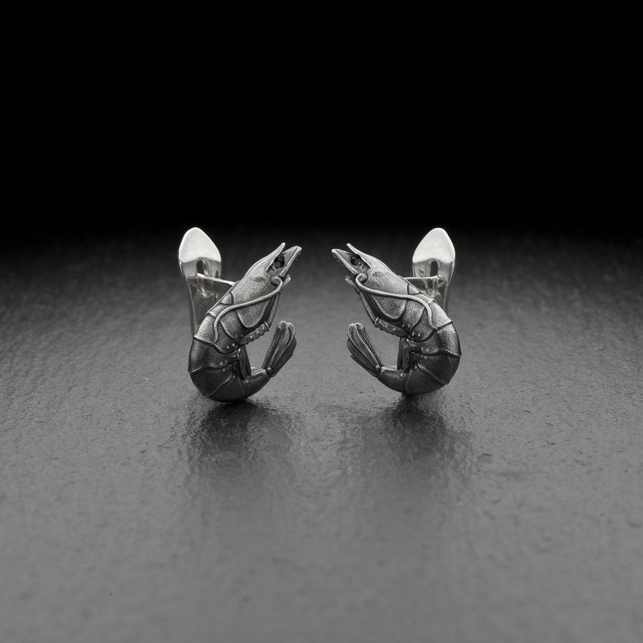 Shrimp lovers	sea lovers	jewelry	gift for her	gift	silver earrings	handmade (etsy image id: 4634891747)