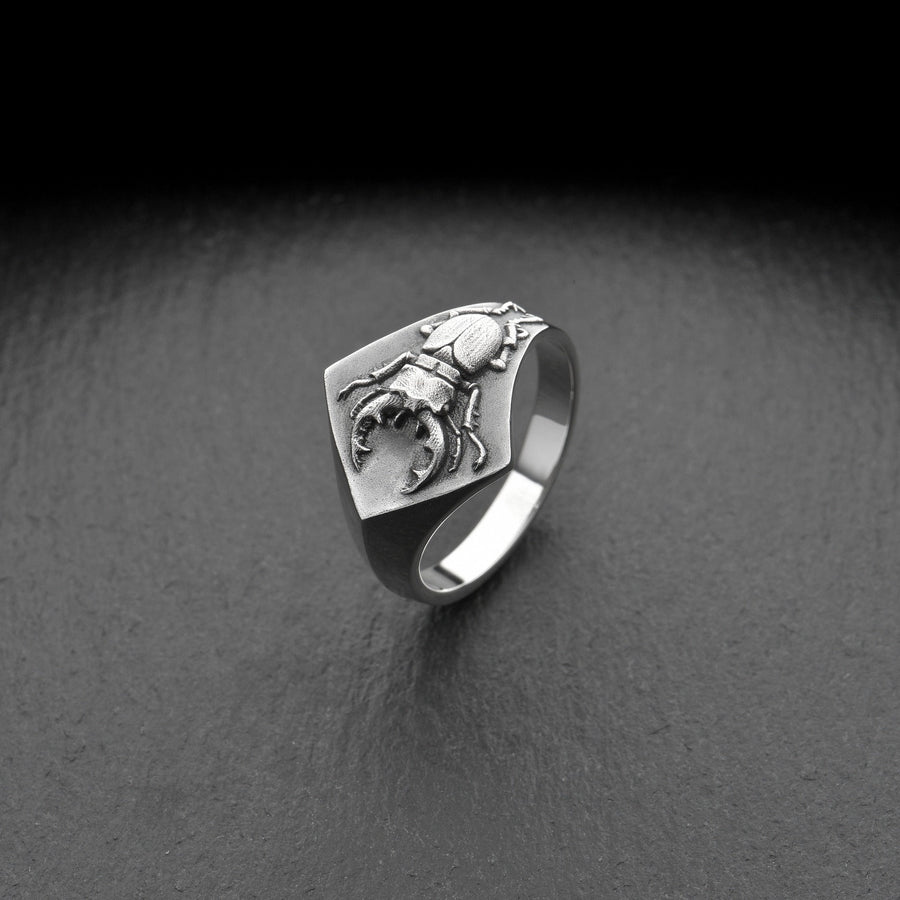 Look no further than this silver stag beetle ring! Handcrafted with care, this ring features a beautifully detailed stag beetle design that is sure to turn heads. (etsy image id: 4673645152)