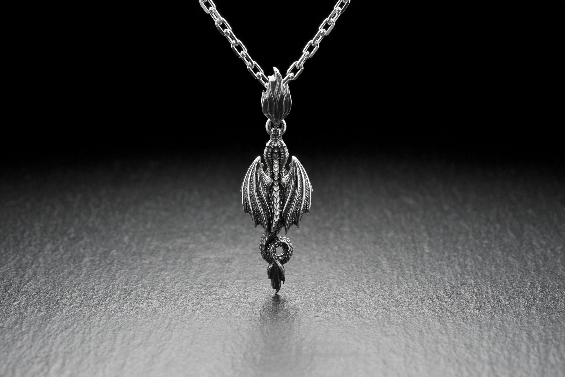 dragon pendant	silver pendant	animal jewelry	silver dragon	dragon necklace	ancient dragon (etsy image id: 4674020864)