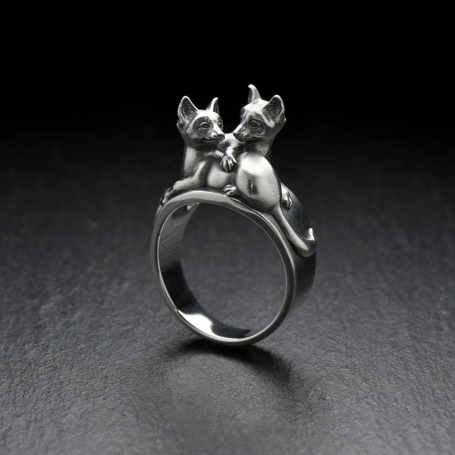 fox ring	gift for her	silver fox ring	fox jewelry	sterling silver (etsy image id: 4688544604)
