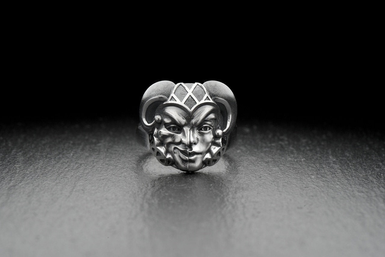 silver ring	silver	sterling silver ring	sterling silver	Silver Ring Jester	Ring Jester	Jester	joker ring	vintage	clown ring	Jester jewelry	anna greta eker	biker ring (etsy image id: 4717907833)
