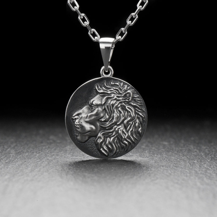 Lion silver pendant	Lion's head jewelry	Lion's head silver	animal jewelry	Lioness pendant (etsy image id: 4725147157)