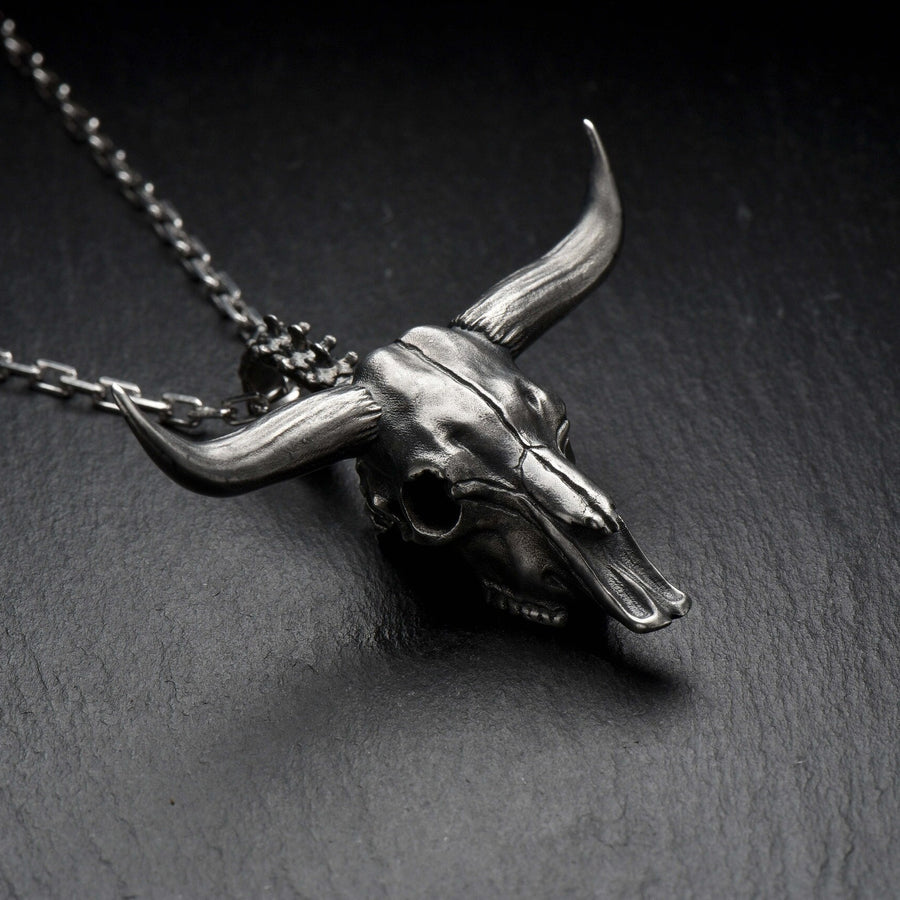 sterling silver	Silver Pendant	Skull	Silver Pendant Skull	Pendant Skull	jewelry Skull	Silver	Silver jewelry	jewelry	Bull Skull	Bull Pendant	Gothic Pendant	Gothic (etsy image id: 4752324030)