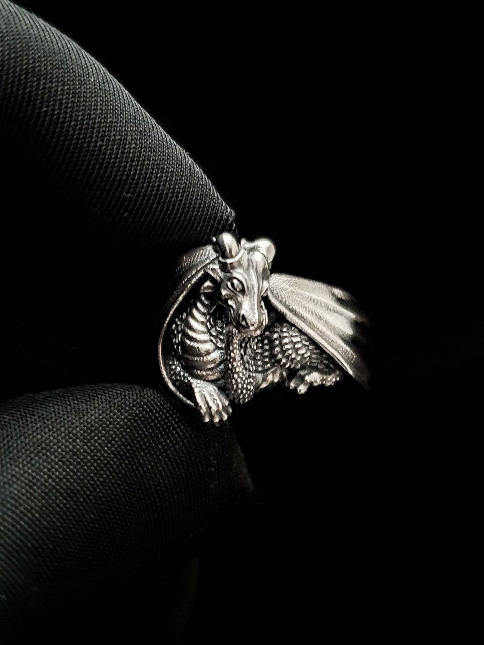 Sterling Silver Dragon Ring: Handmade Fantasy Jewelry (etsy image id: 4816800211)
