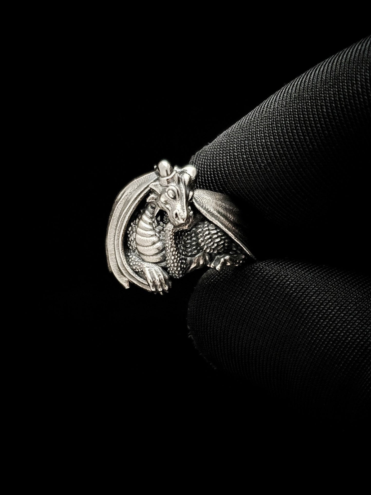 Sterling Silver Dragon Ring: Handmade Fantasy Jewelry (etsy image id: 4816800575)