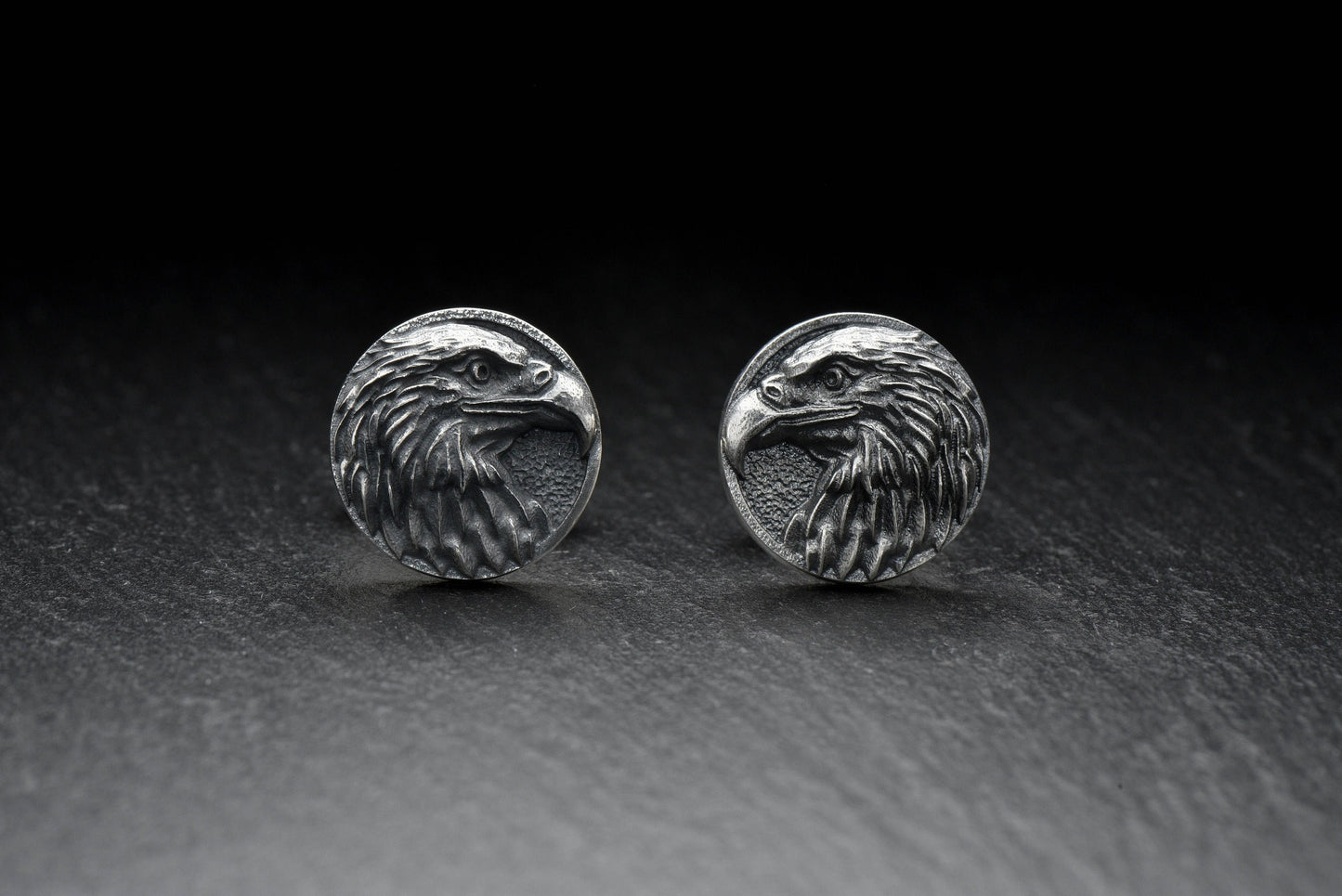 Sterling Silver Eagle Cufflinks: Handmade Bird Jewelry (etsy image id: 4866687630)