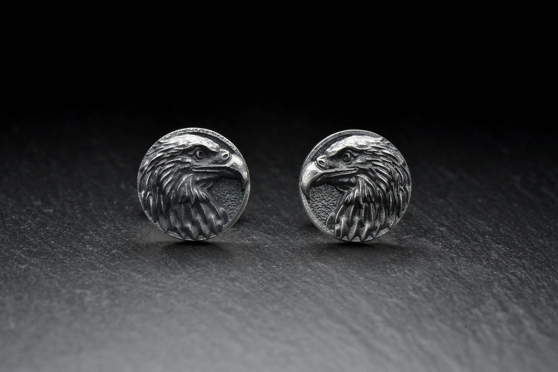 Sterling Silver Eagle Cufflinks: Handmade Bird Jewelry (etsy image id: 4866687630)
