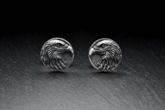 Sterling Silver Eagle Cufflinks: Handmade Bird Jewelry (etsy image id: 4866687630)