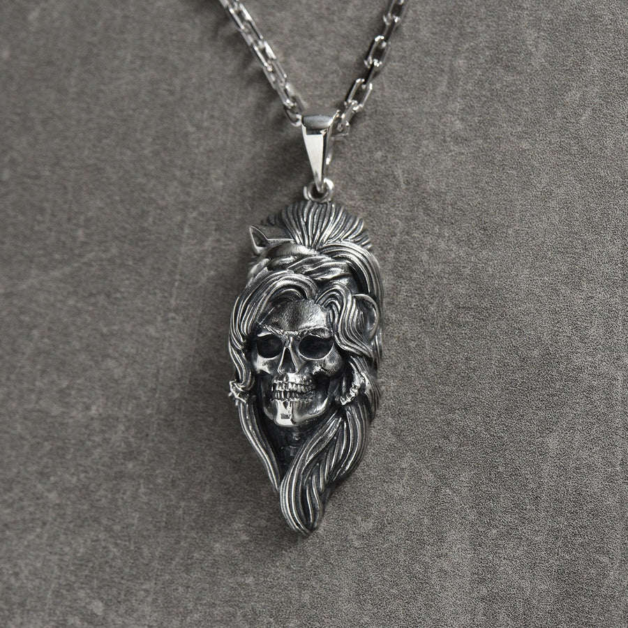 Sterling Silver Amy Winehouse Skull Pendant: Handmade Rocker Jewelry (etsy image id: 4954205124)