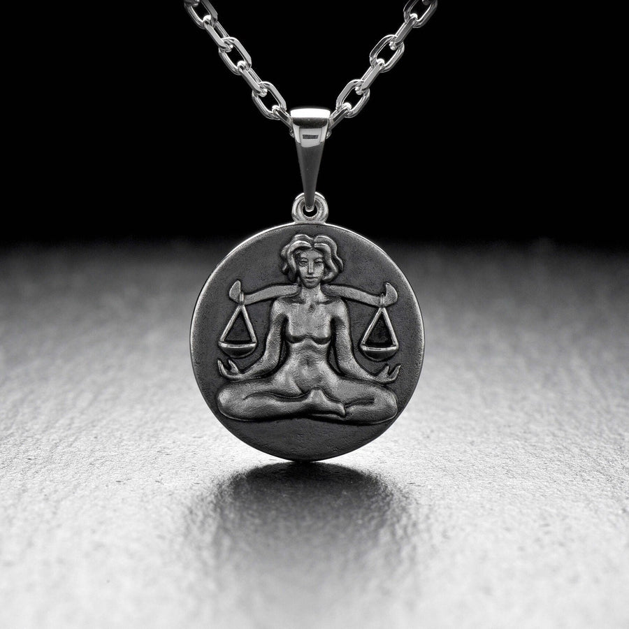 Sterling Silver Libra Pendant Necklace: Handmade Zodiac Jewelry (etsy image id: 4961253694)